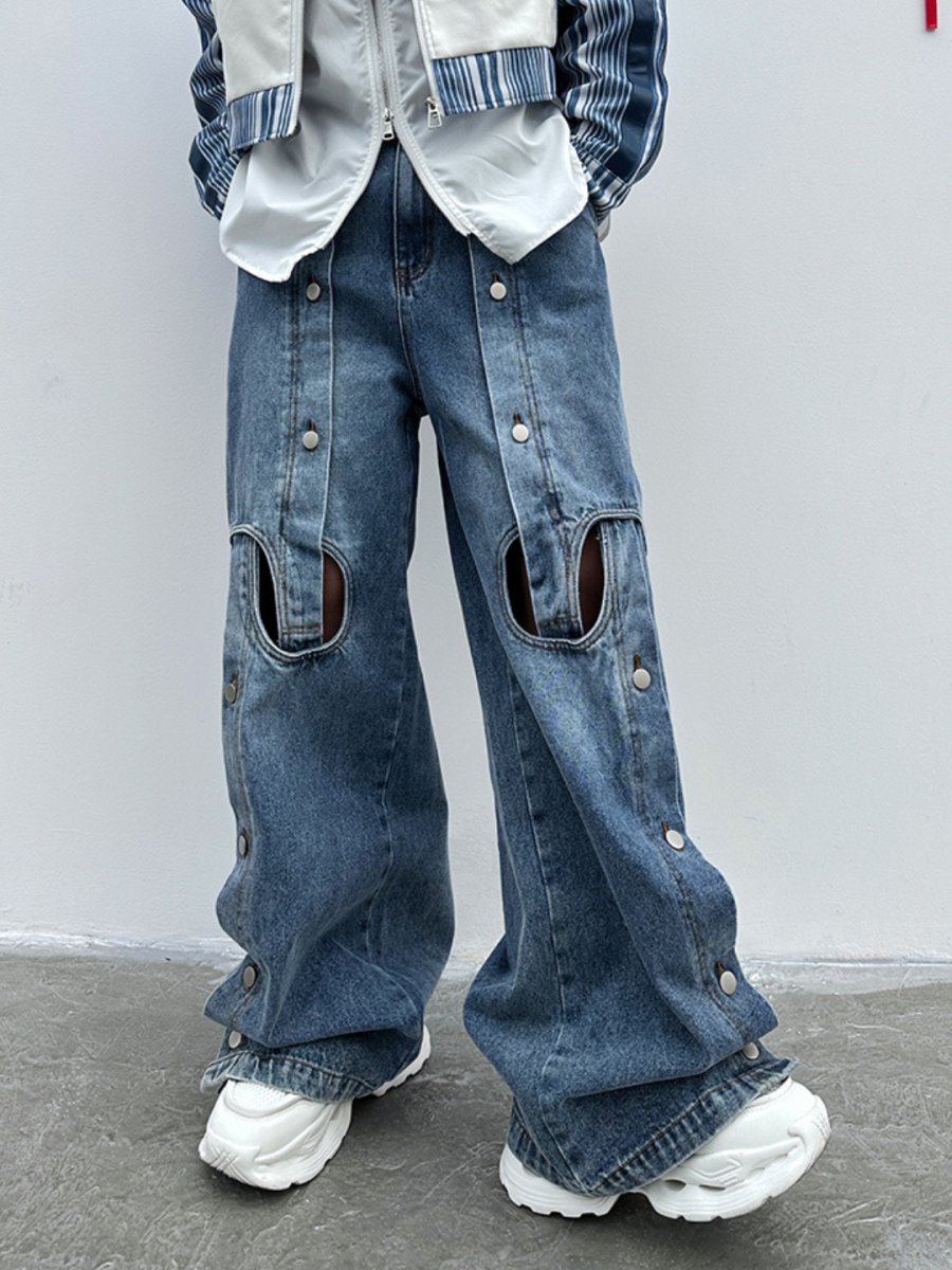 straight wide-leg jeansB0121