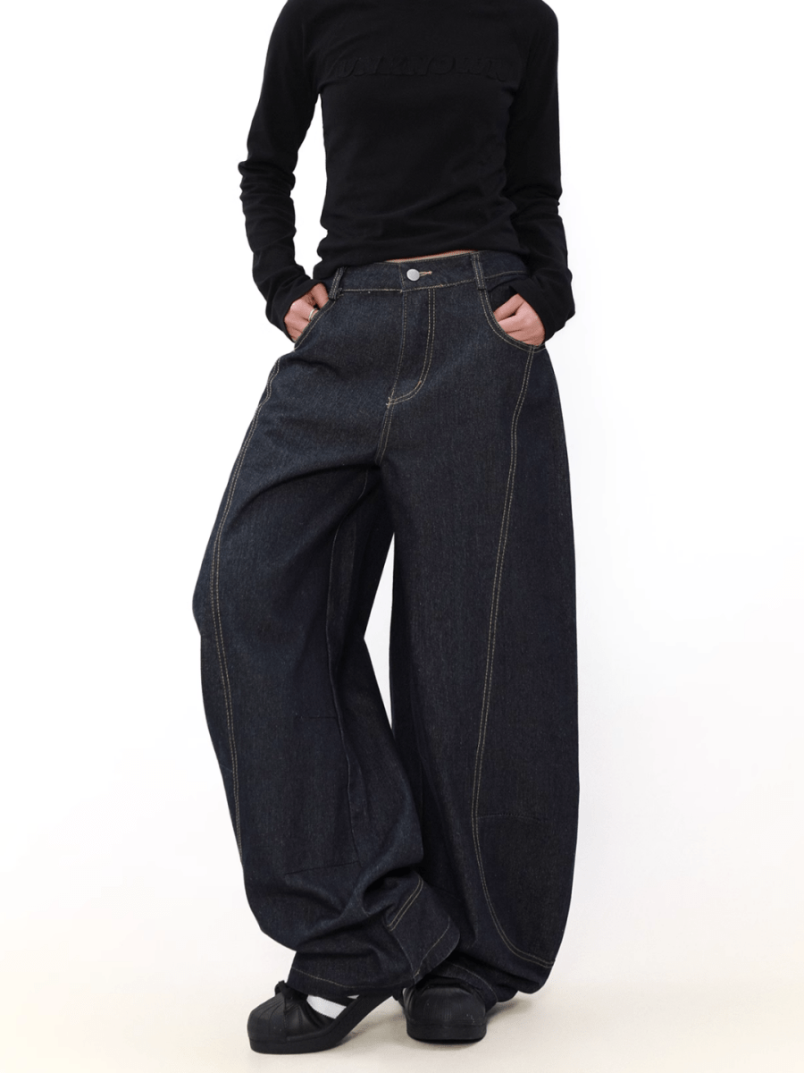 wide leg straight jeans B0123
