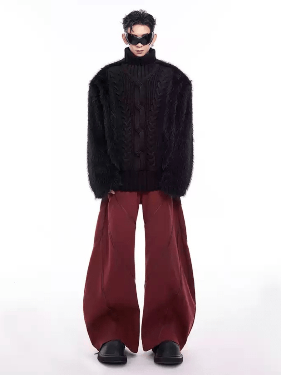 [STARTEXCEEDEND] Fur turtleneck sweater S0199