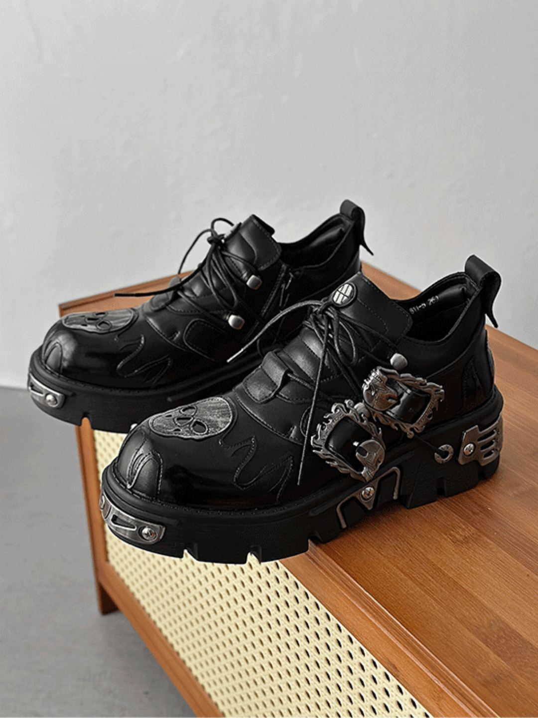 Punk Metal Leather Shoes S047