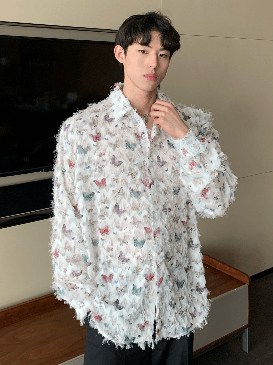 [CUIBUJU] Butterfly Design Shirt J0132