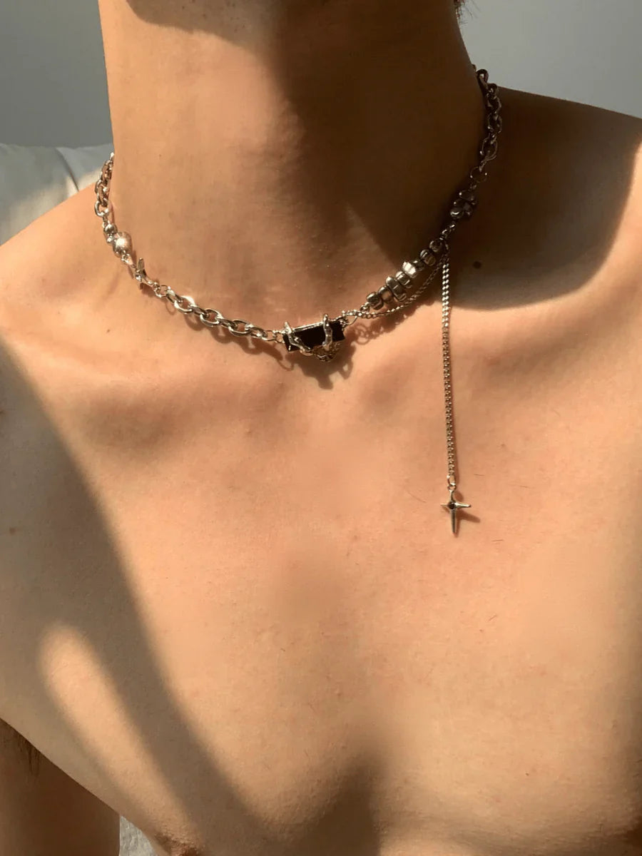 SILVER NECK CHAIN JEWELRY NECKLACE A0040