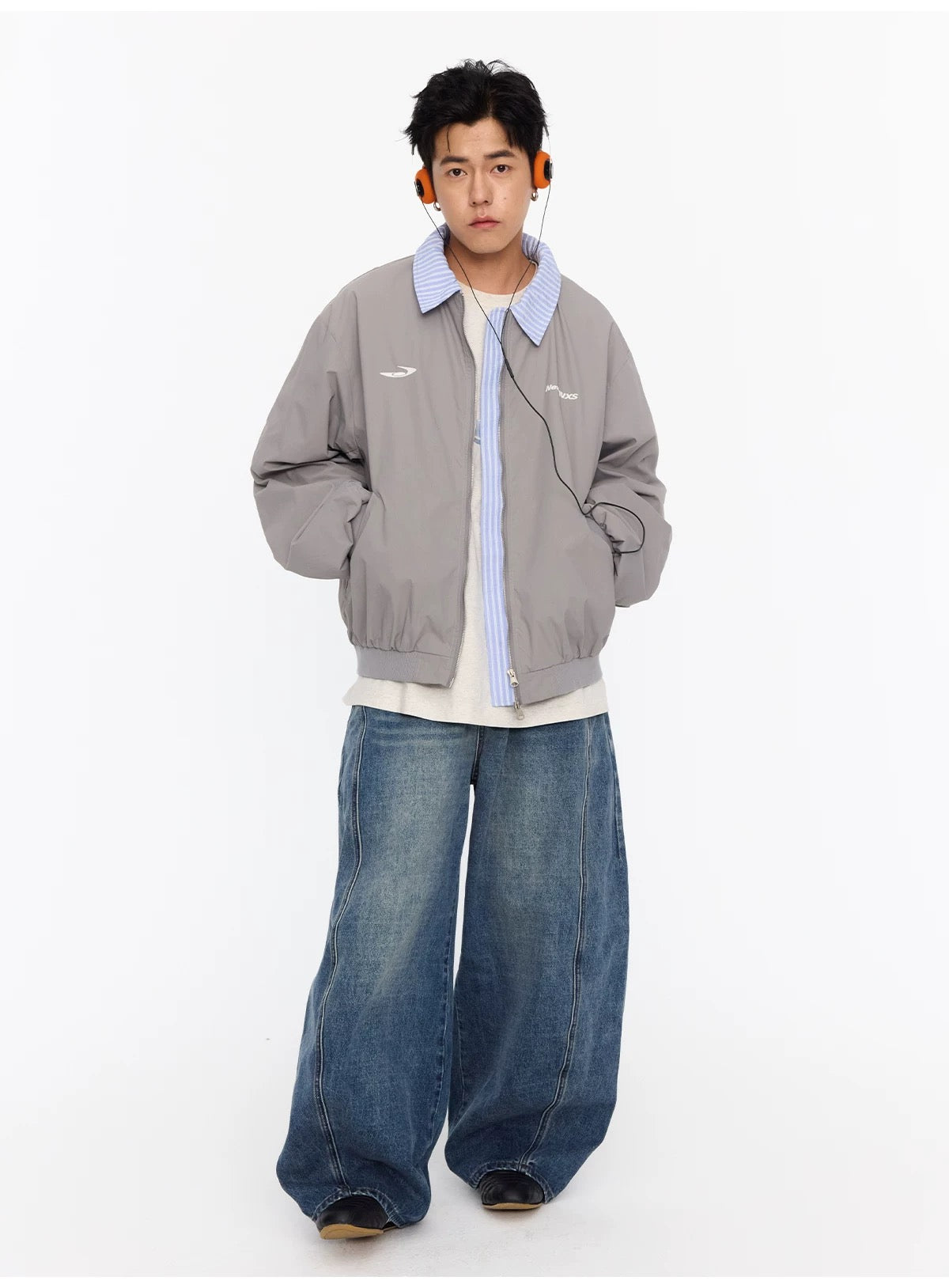 Chaqueta de béisbol vintage bordada con capas para hombre – Chaqueta bomber estilo streetwear retro T0075