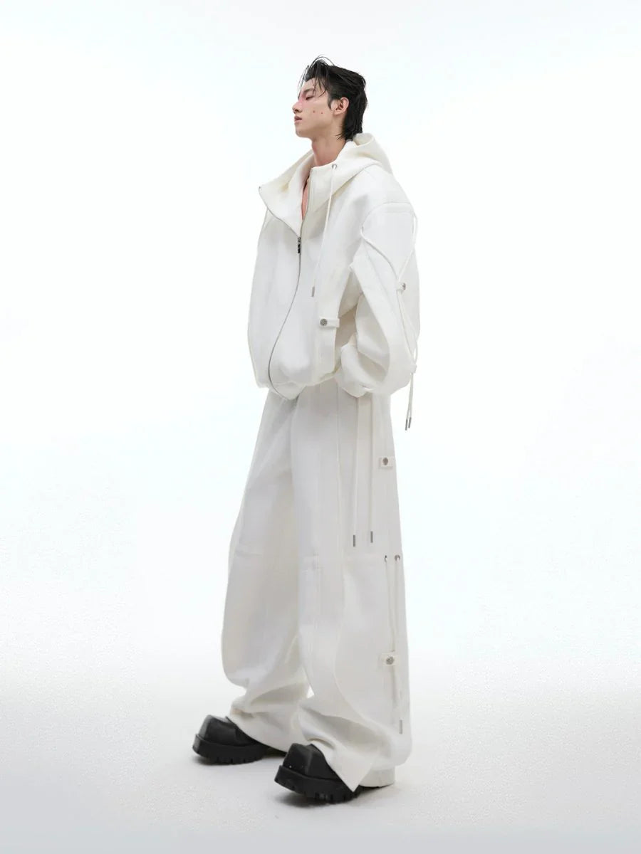 LOOSE HOODED SWEATER JACKET + BOTTOMS S0059