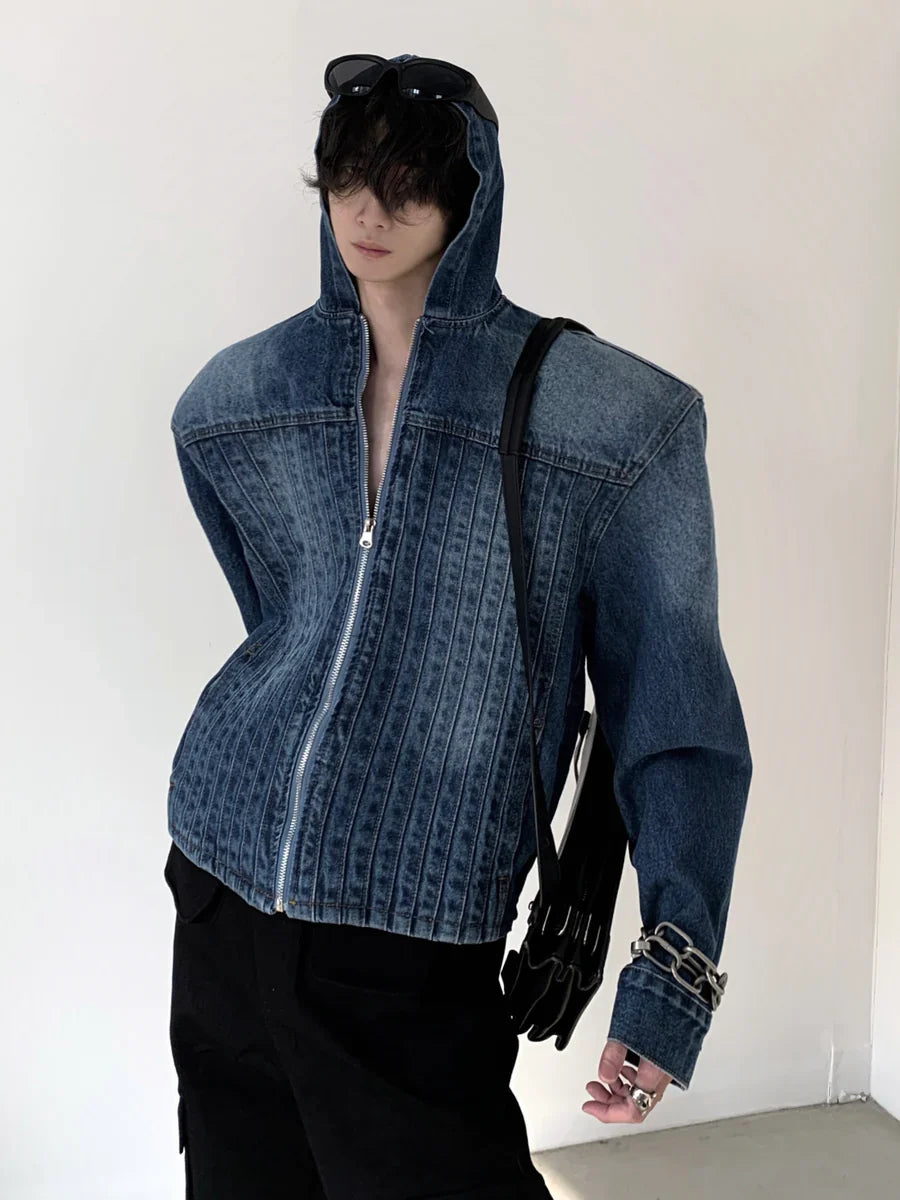 HIGH STREET HOODED DENIM JACKET T0101