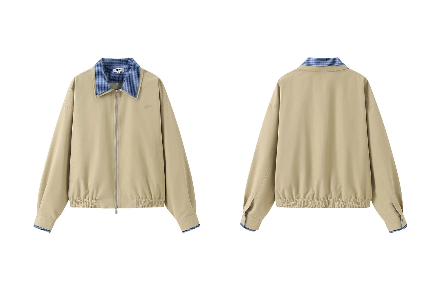 Men’s Vintage Plaid Patchwork Collar Jacket – Retro Short Street Outerwear T0062