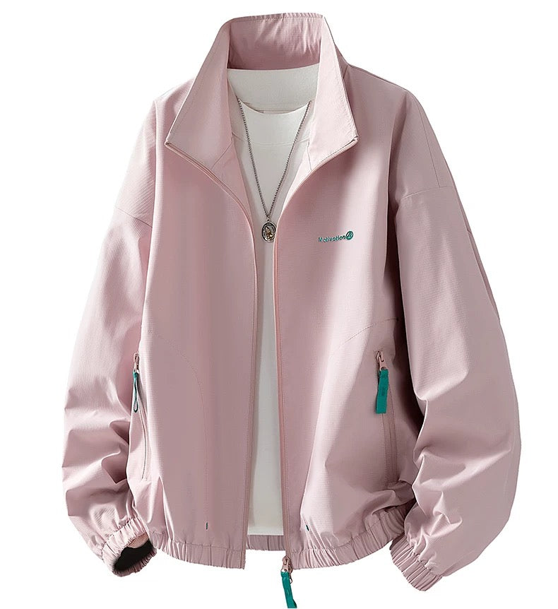 Men’s Japanese Minimalist Track Jacket – Casual Lightweight Streetwear Outerwear T0044