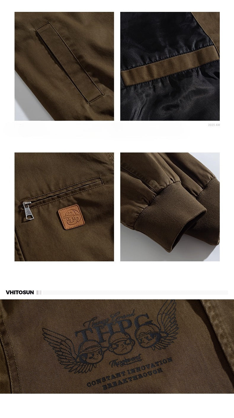 Large size cotton baseball jacket T0296