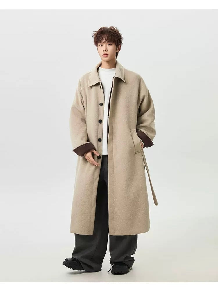 Abrigo de lana de oveja premium para hombre T0250