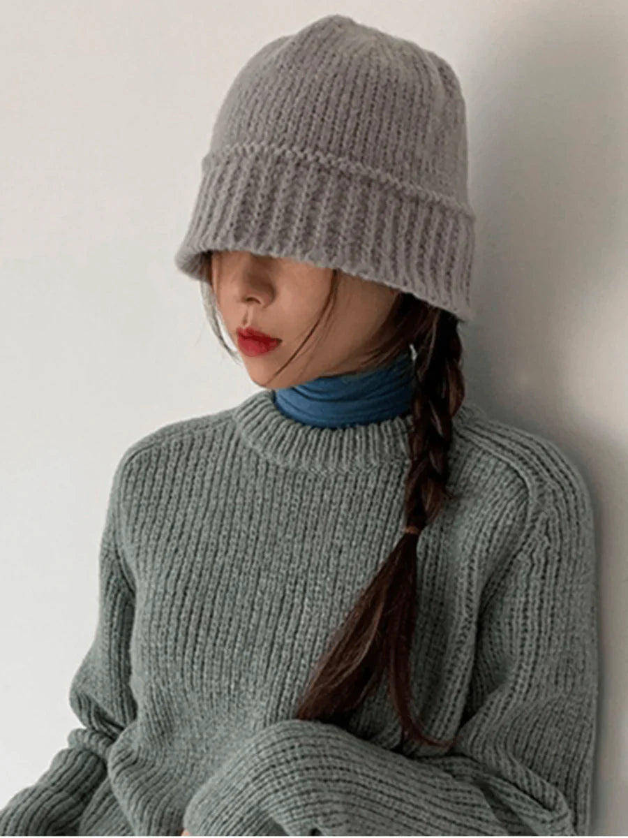 KNIT BUCKET HAT A0036