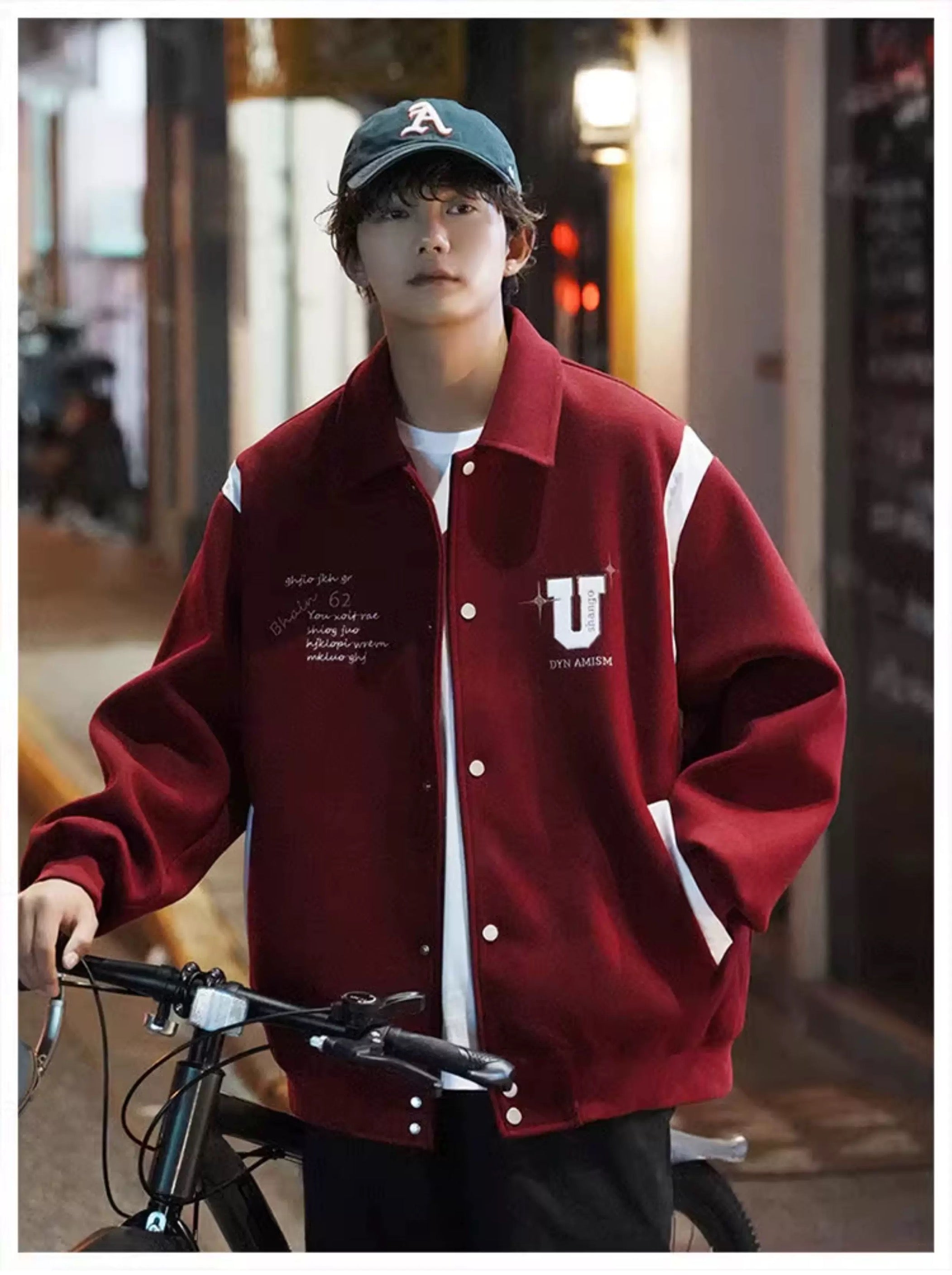 Chaqueta corta de lana – Prenda de abrigo vintage estilo urbano americano T0024