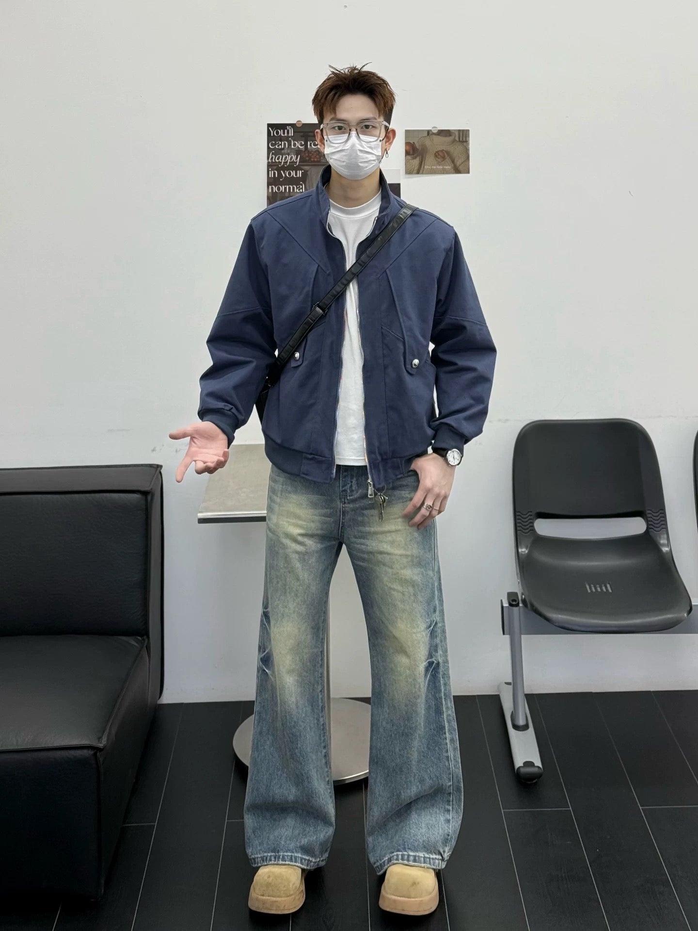 Men’s Stand Collar Jacket – Minimal Clean Fit Streetwear Outerwear T0166