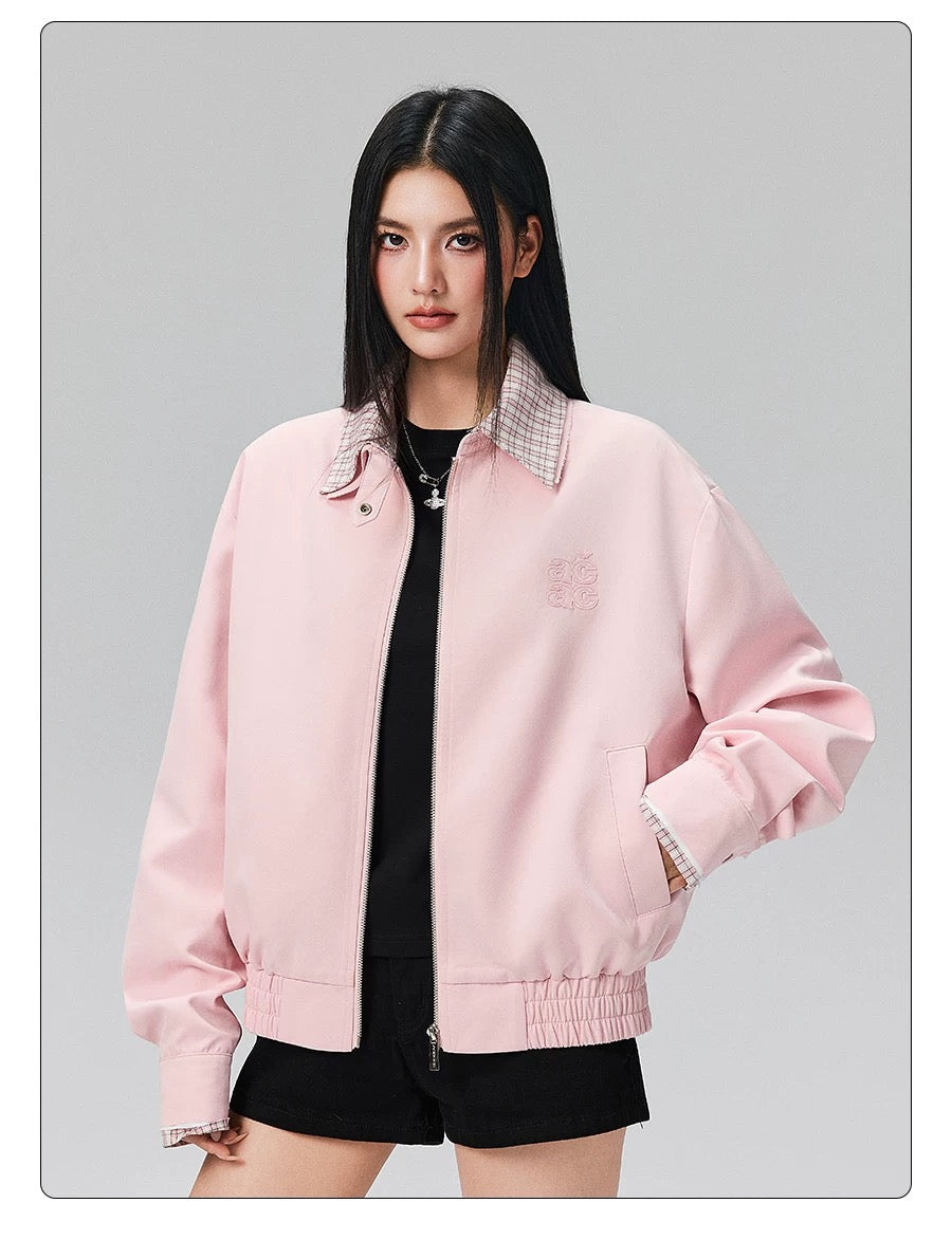 Men’s Vintage Plaid Patchwork Collar Jacket – Retro Short Street Outerwear T0062