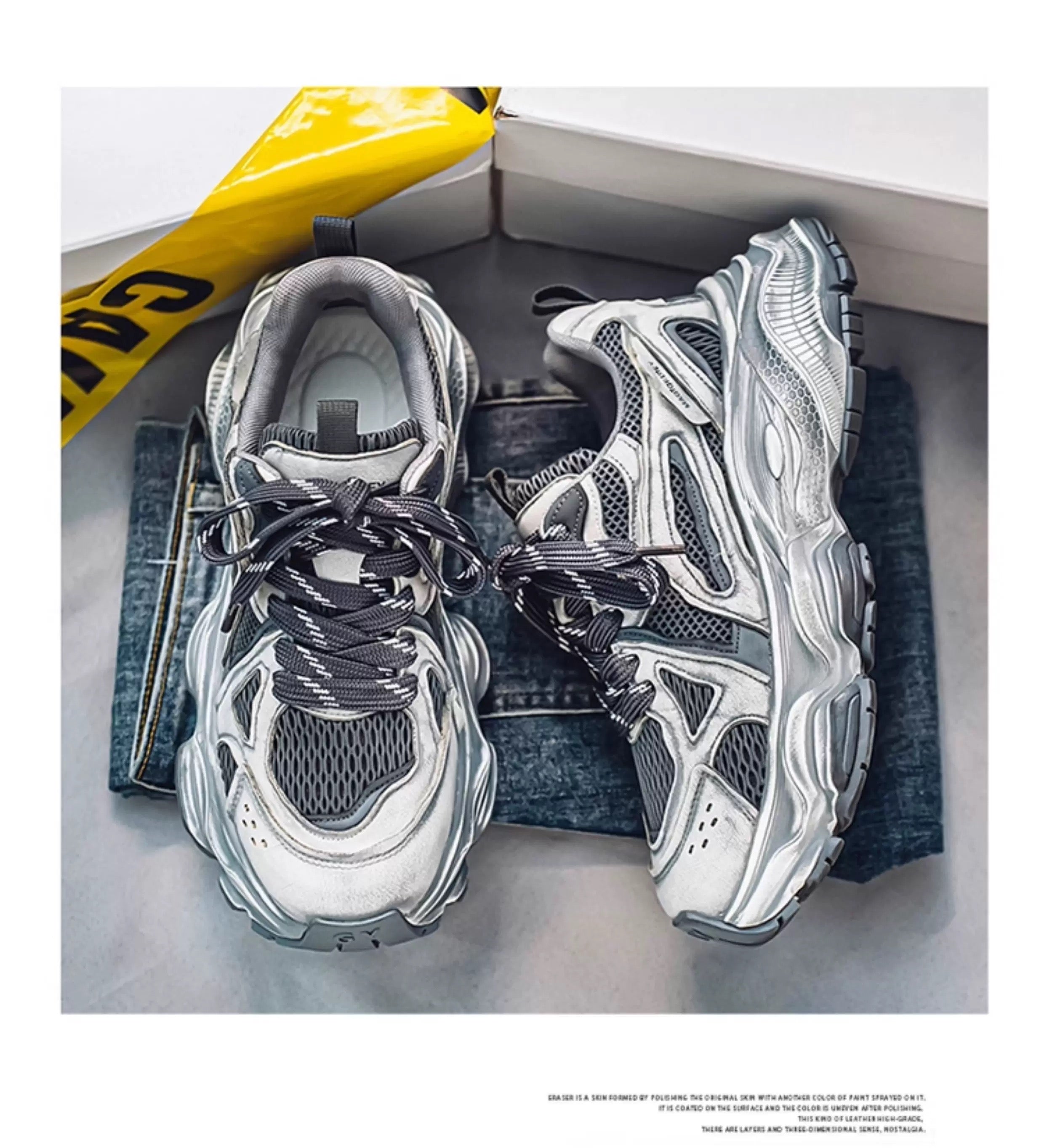 Zapatillas deportivas retro gruesas para hombre, zapatos casuales de moda para papá, zapatillas para correr de suela suave y modernas S0015