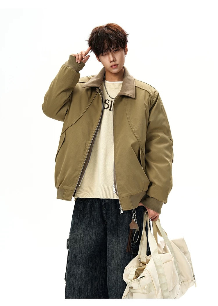 Men’s Designer Contrast Splice Lapel Jacket T0252