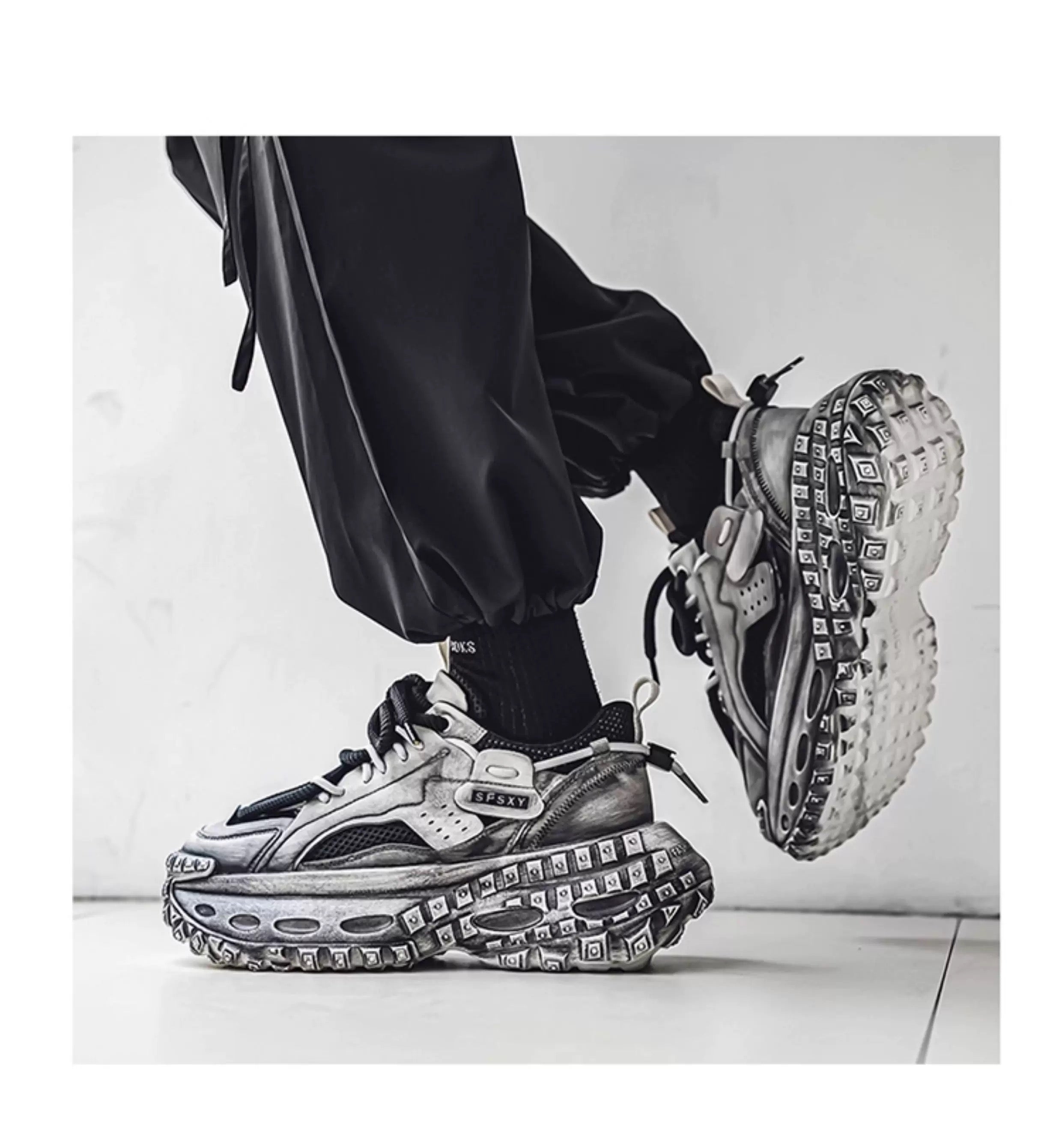 Zapatillas deportivas gruesas para hombre, zapatos de plataforma con suela de neumático, estilo urbano, informales, para correr, 2025