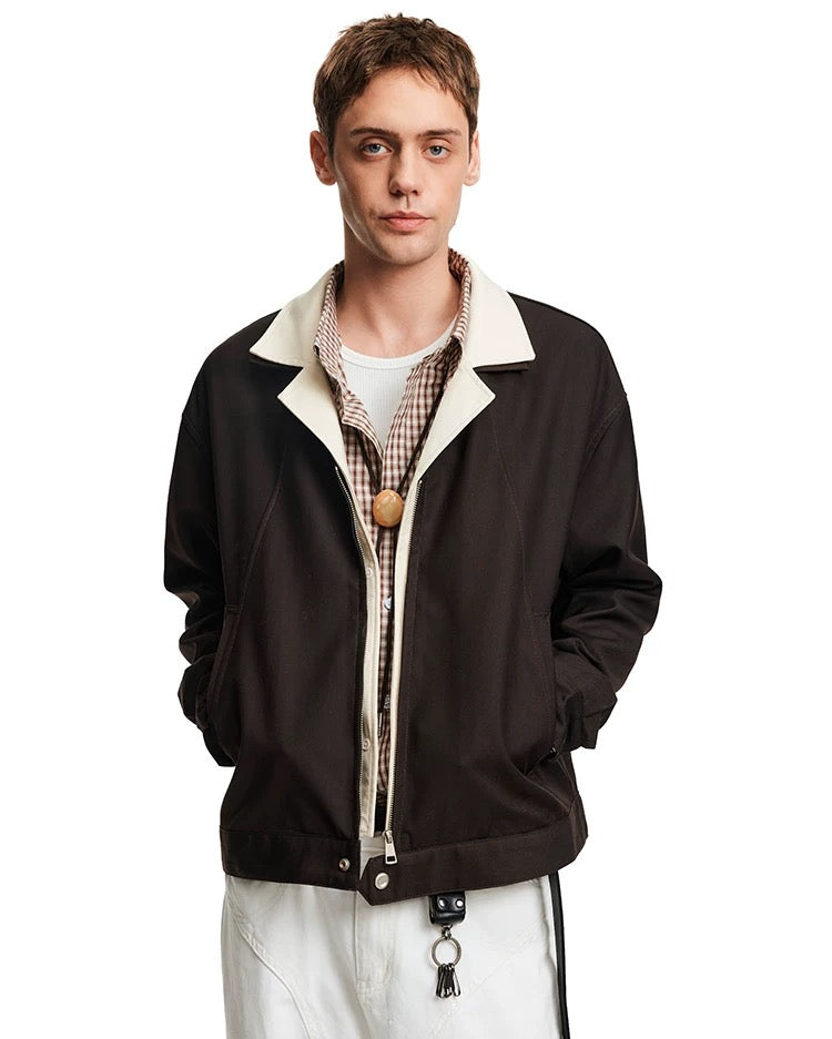 Men’s Deconstructed Layered Jacket – Vintage Minimal Street Outerwear T0058