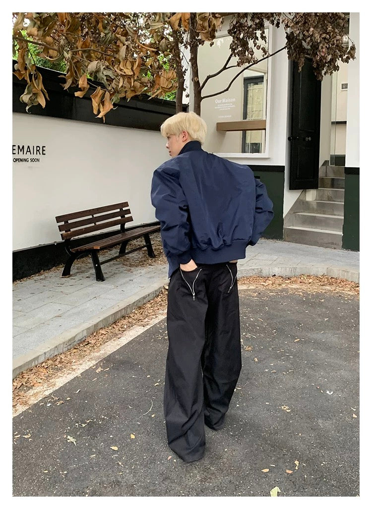 Men’s Short Padded Bomber Jacket – American Retro Street Winter Coat T0054