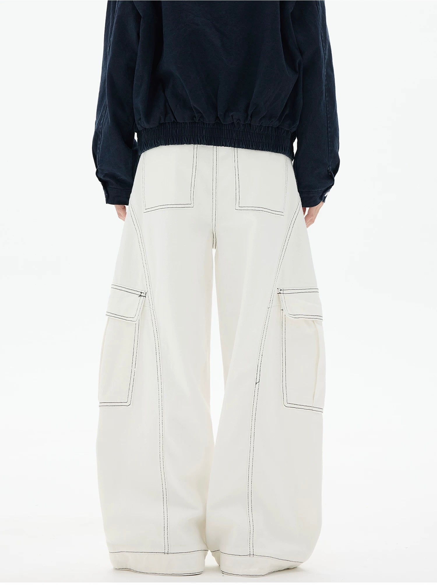 American Curved Wide-Leg Streetwear Trousers B0085