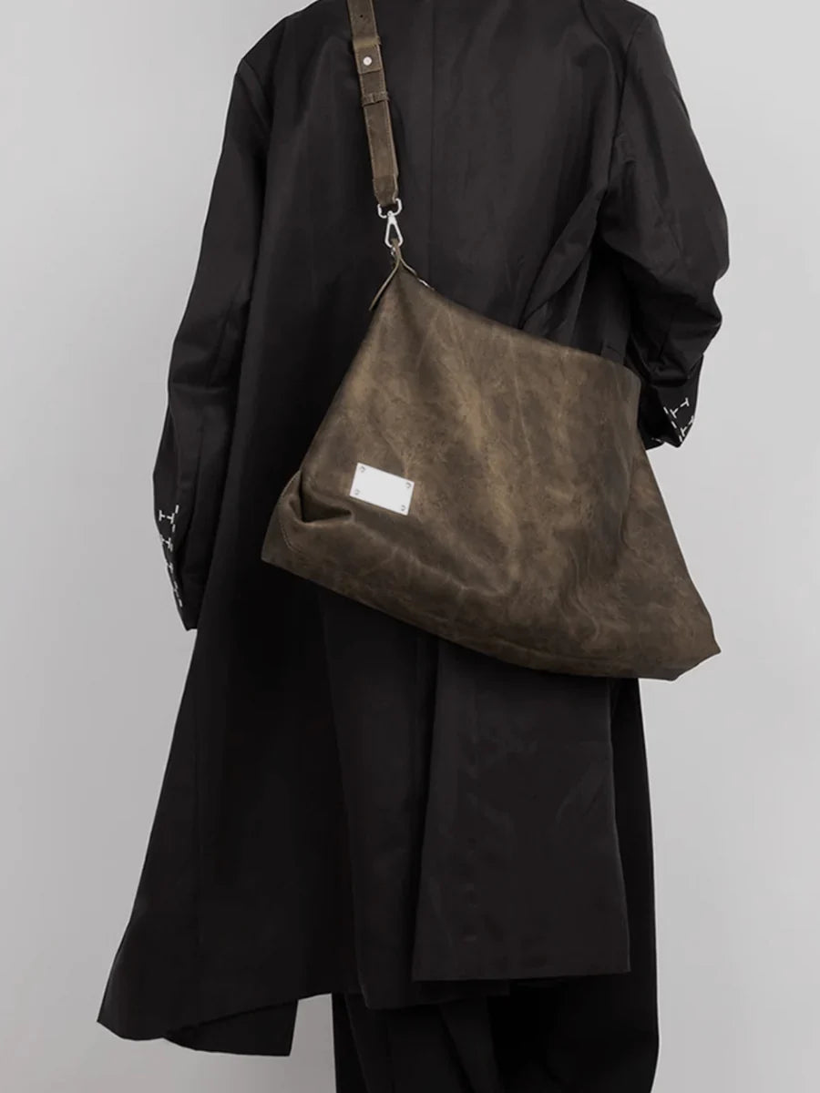 [LUCKYSTUDIO]LARGE SOFT LEATHER SHOULDER CROSSBODY BAG A0038