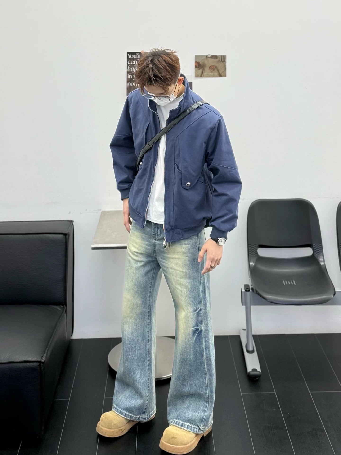 Men’s Stand Collar Jacket – Minimal Clean Fit Streetwear Outerwear T0166