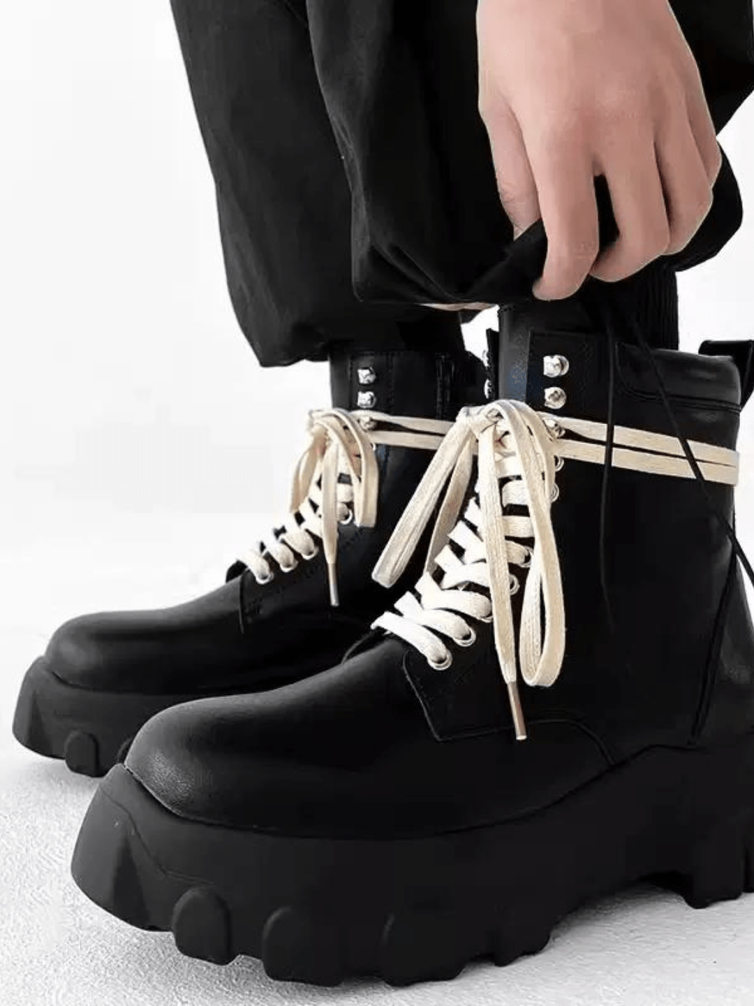 British style leather zipper shoes S043