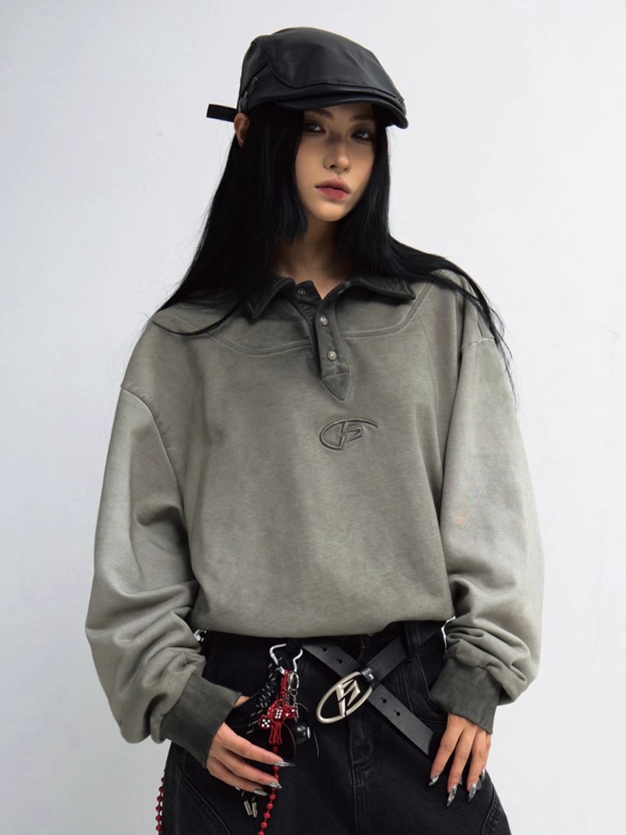 [PEOPLESTYLE] Polo Neck Sweatshirt S0213