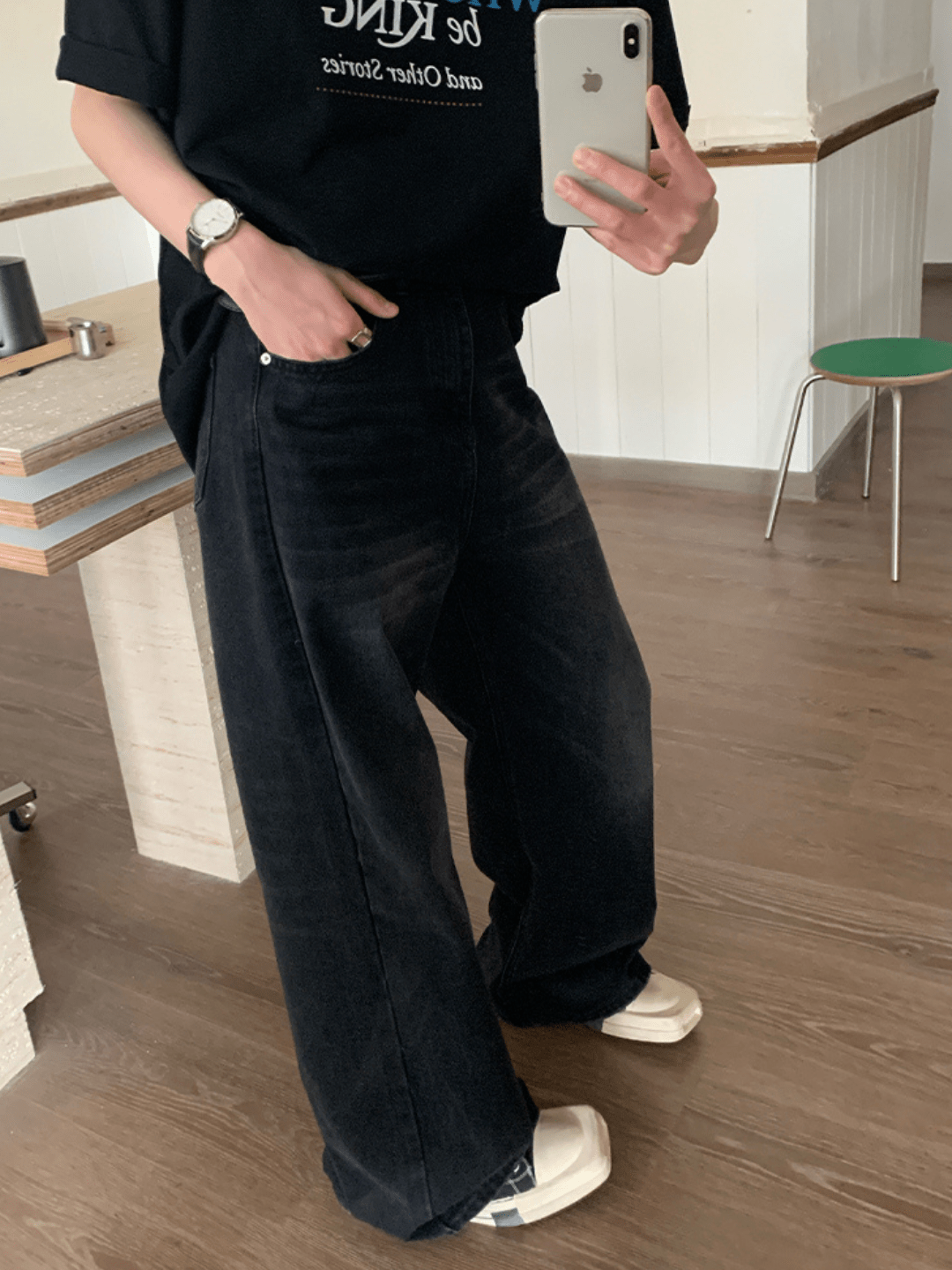 Whiskered Denim Pants B0143