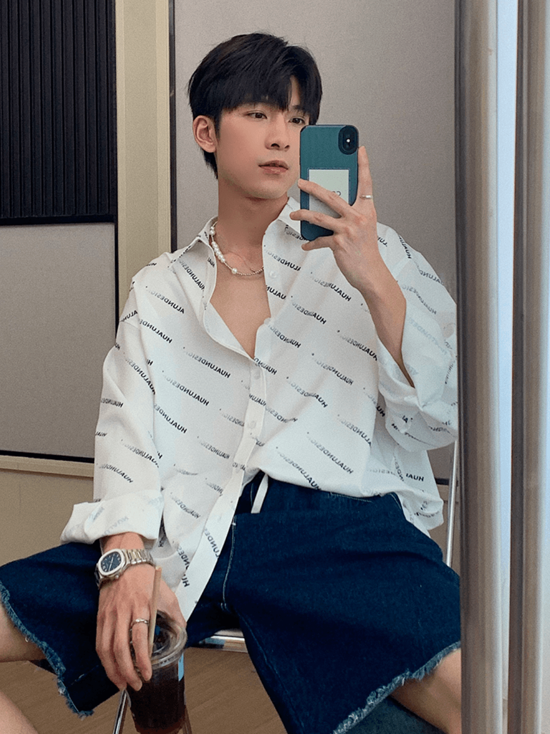 [HUALUN] Silk trend shirt J0110