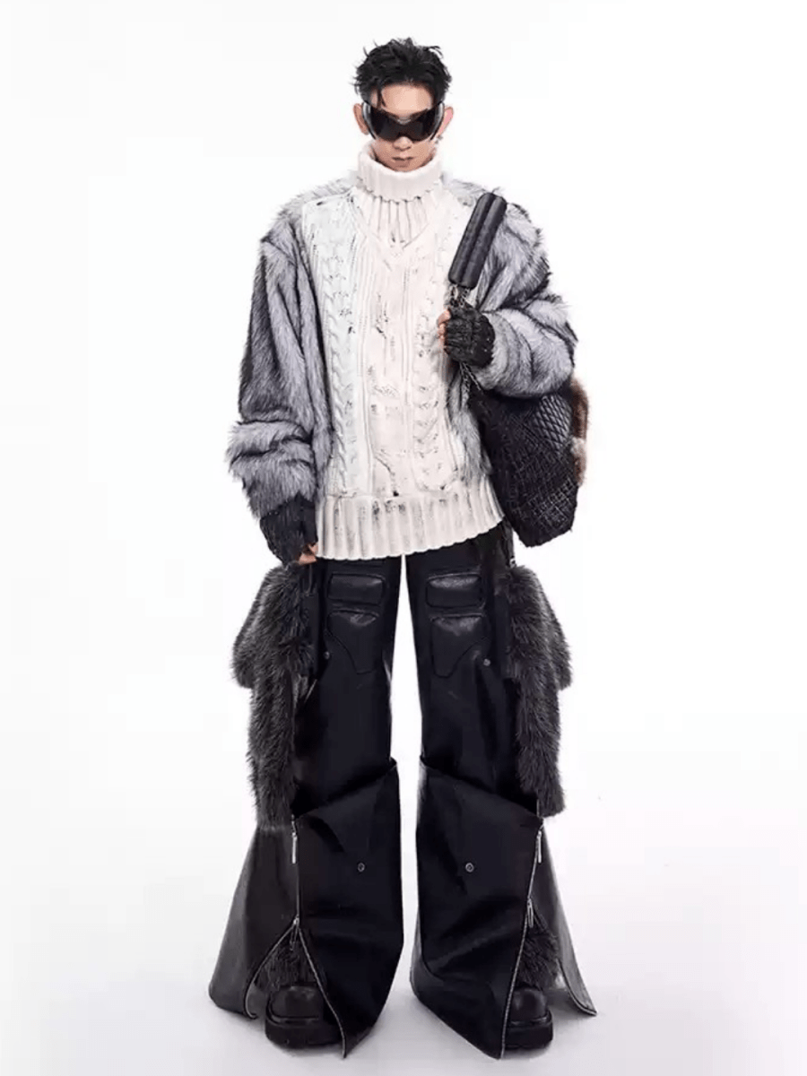 [STARTEXCEEDEND] Fur turtleneck sweater S0199