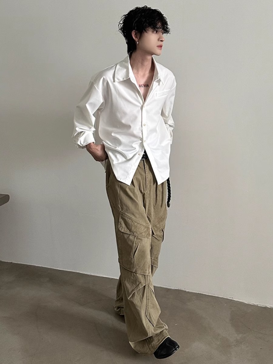 [GENESISBOY] short long-sleeved shirt J0118