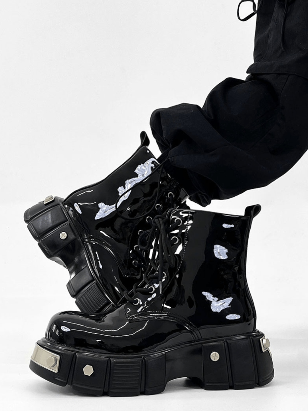 punk zipper biker boots S050