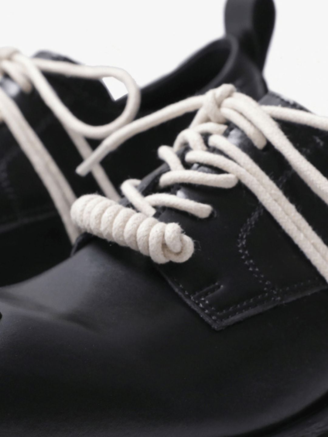 leather square head lace-up Derby shoes S049