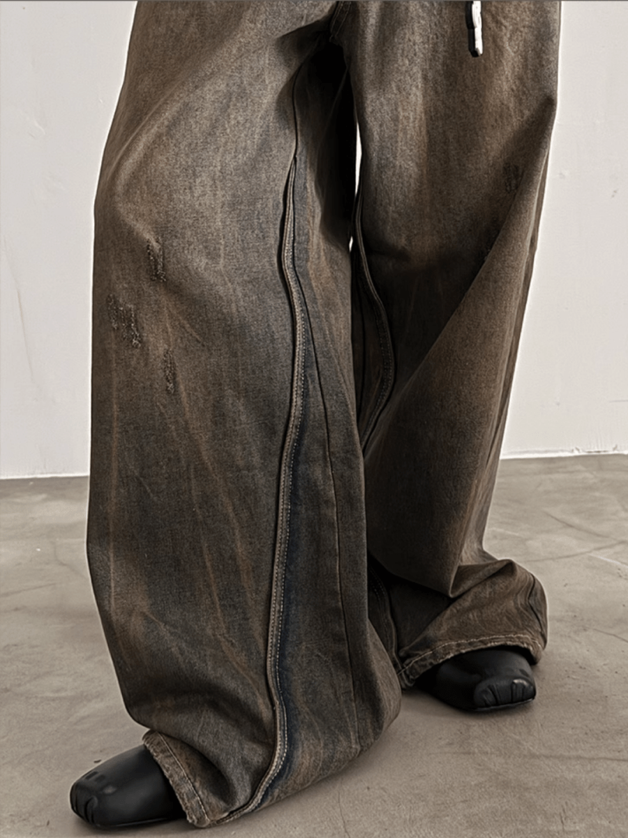 [GENESISBOY] Brown Wide Leg Jeans B0122