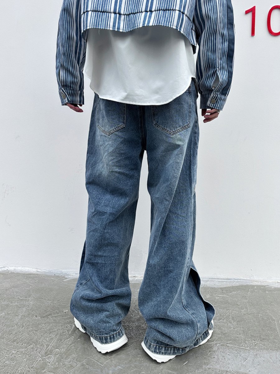 straight wide-leg jeansB0121