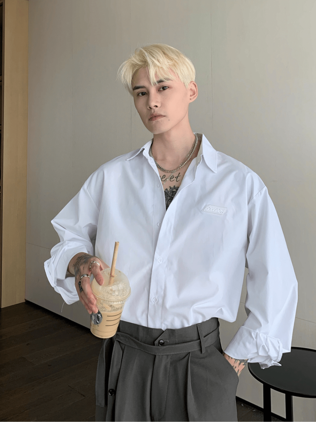 [CUIBUJU] Korean loose oversize casual shirt J0117