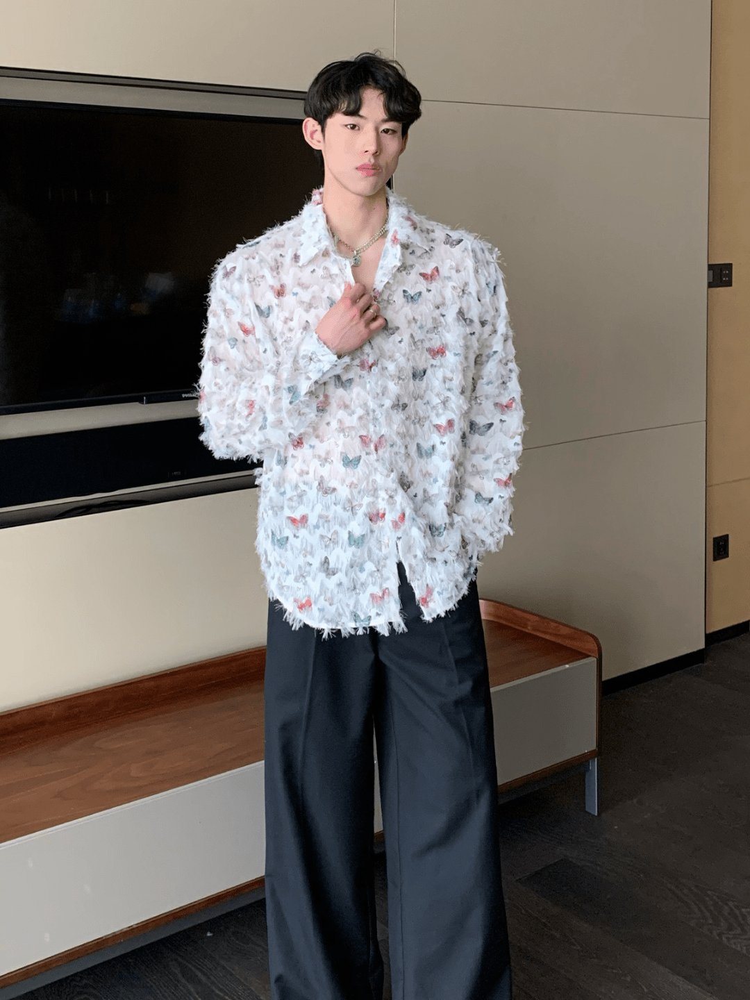 [CUIBUJU] Butterfly Design Shirt J0132