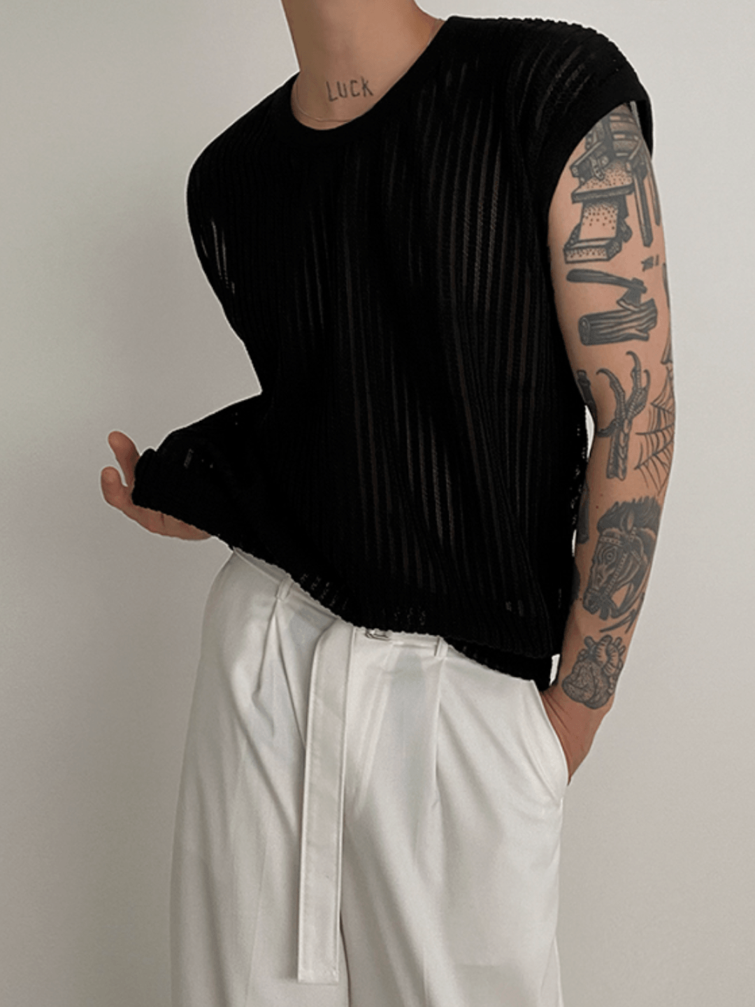 [MRCYC] Round Neck Sleeveless T-shirt J0104