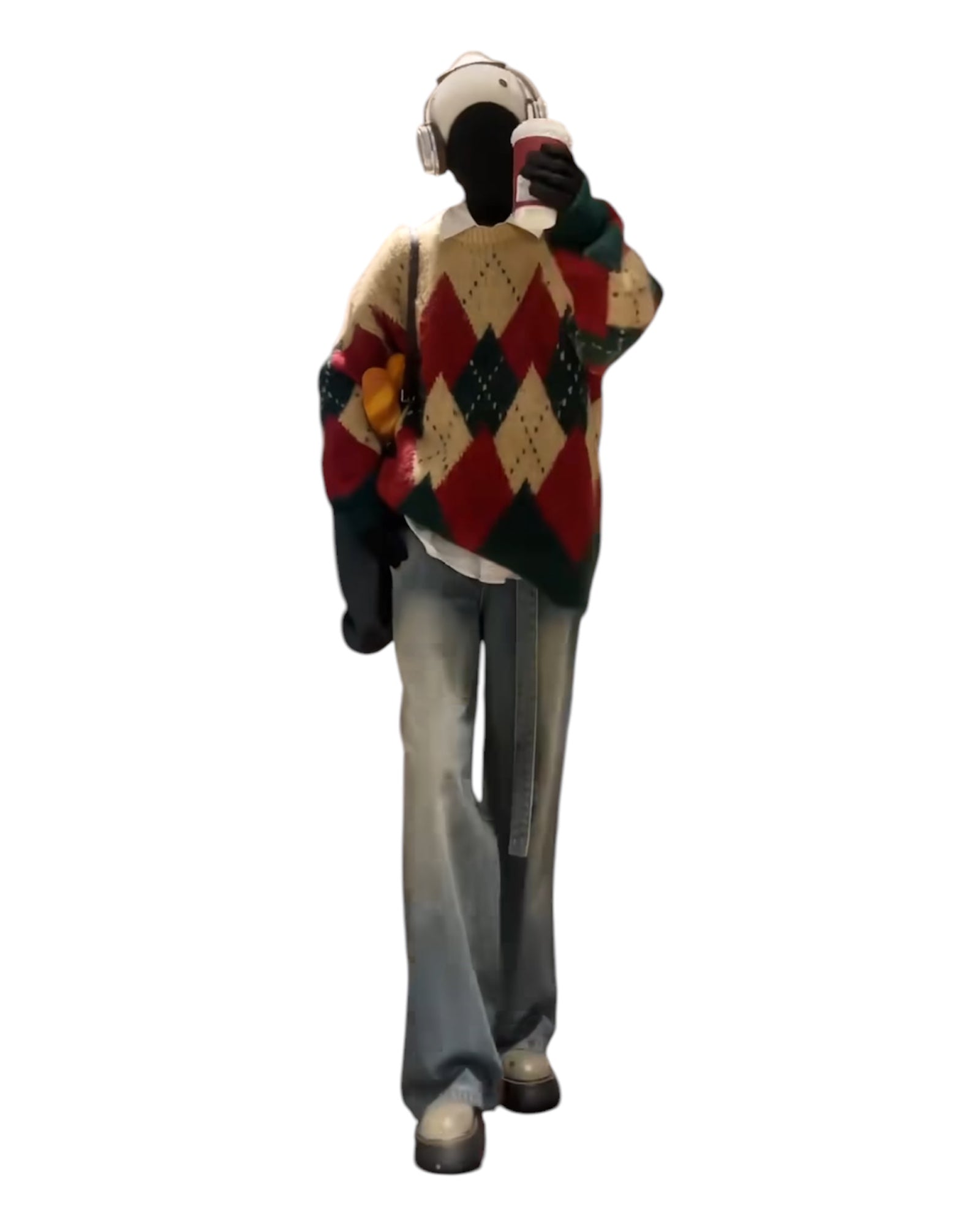 [FLAT ROOM] ARGYLE COUPLE KNIT SWEATER S0188