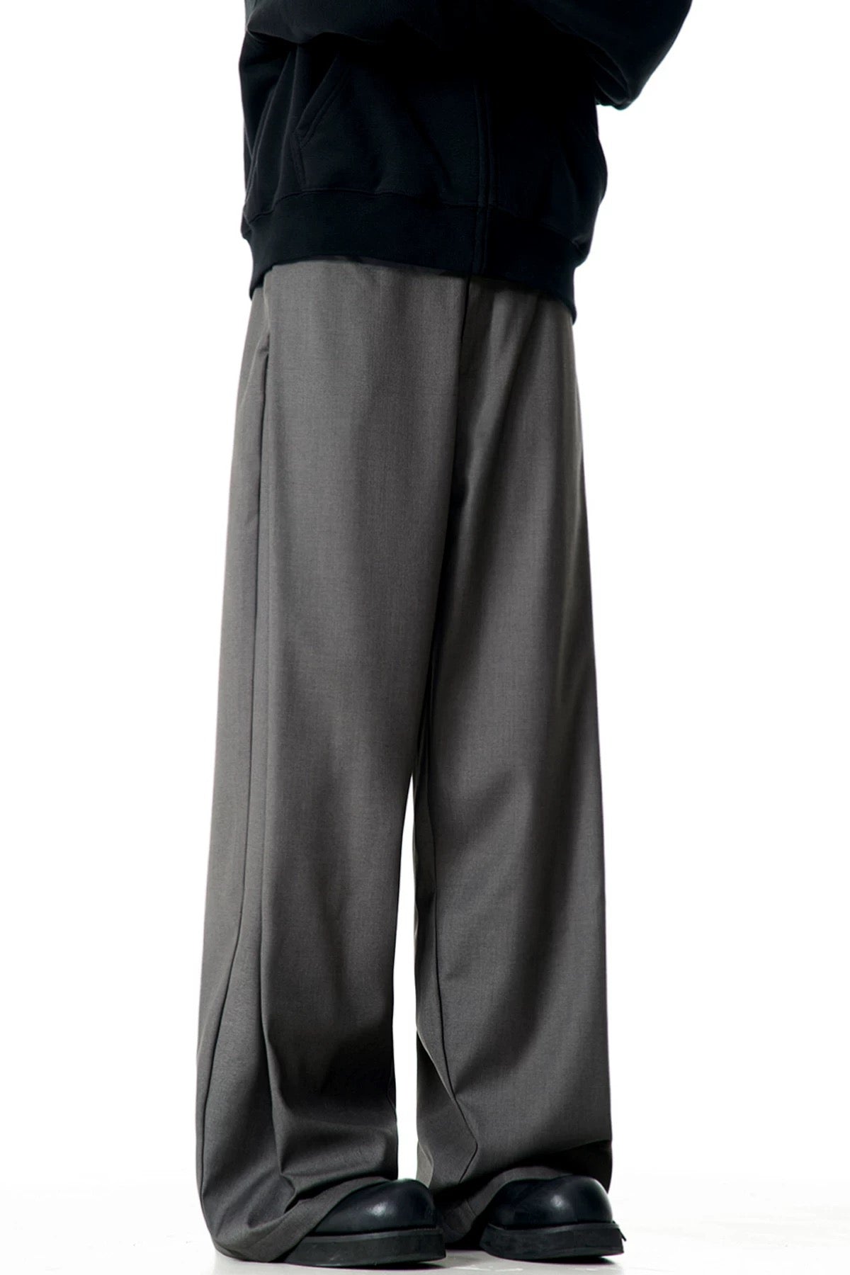 Men’s Wide-Leg Casual Pants – Relaxed Fit Minimal Streetwear Trousers B0064