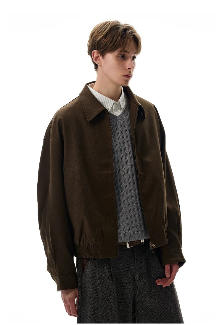 Men’s American Retro Commuter Jacket – Minimal Vintage Street Outerwear T0061