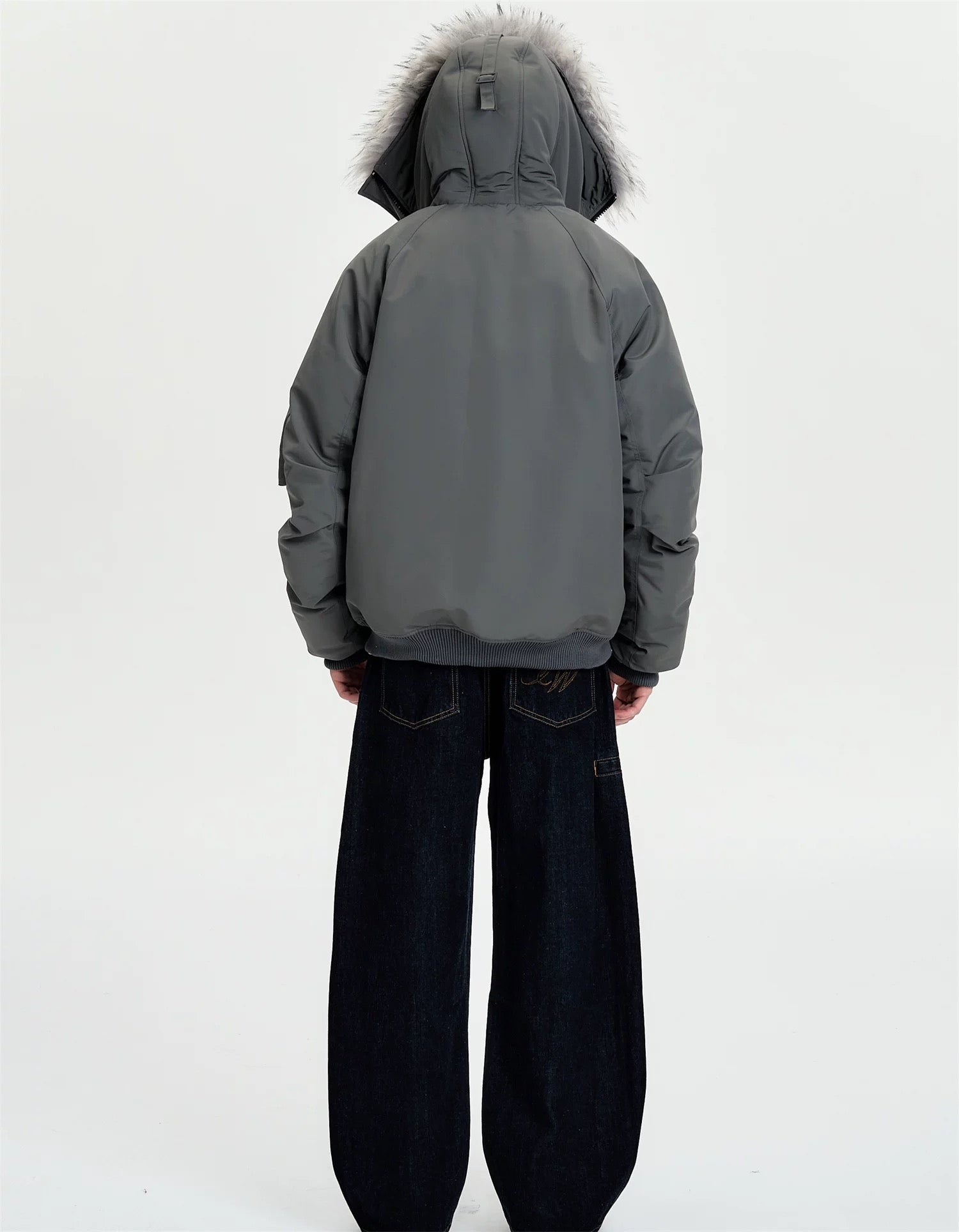 Detachable Fur Hooded Parka – Vintage American Winter Cotton Jacket T0030