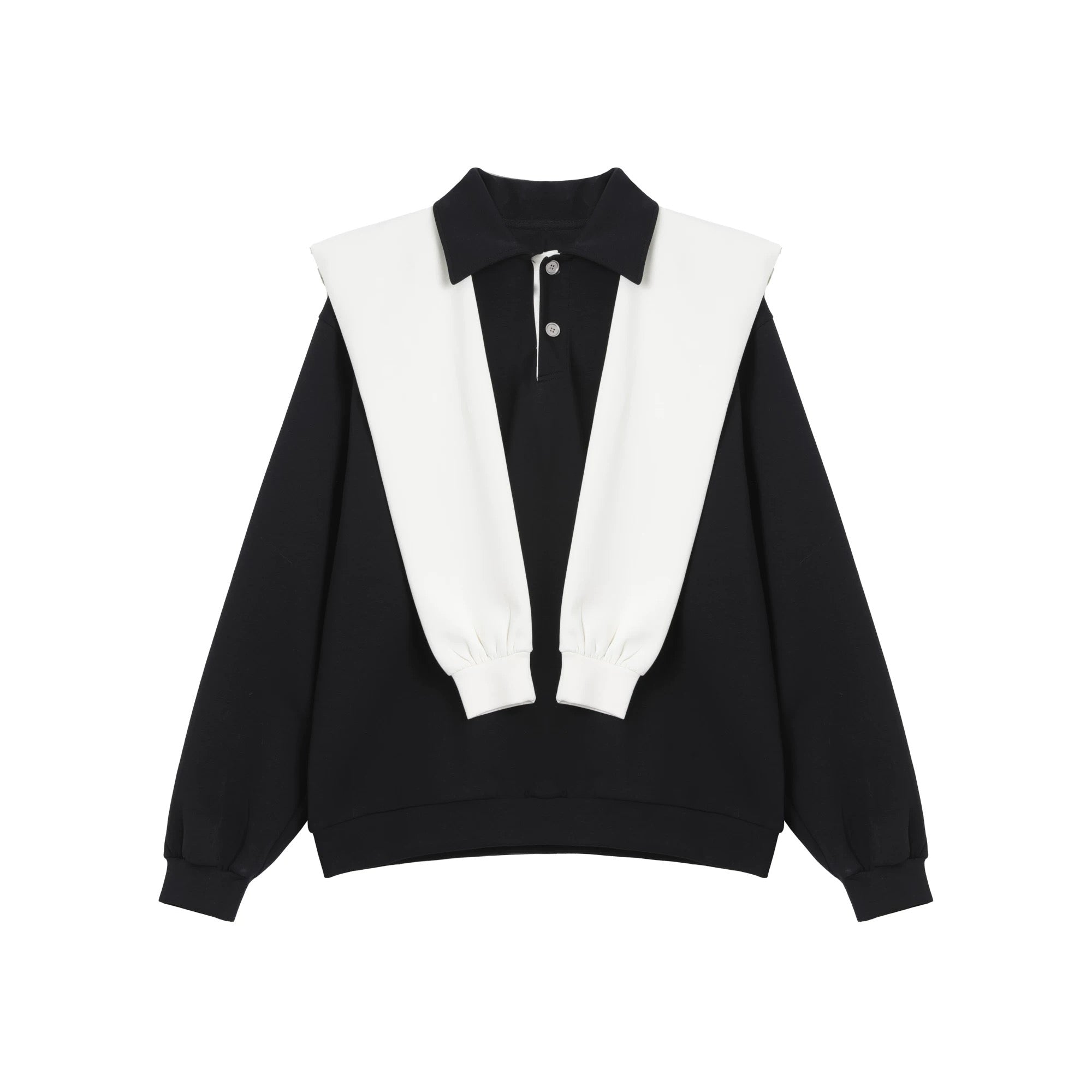 [FLAT ROOM] TWO-TONE COLLAR SWEATSHIRT + PANTS SET S0207