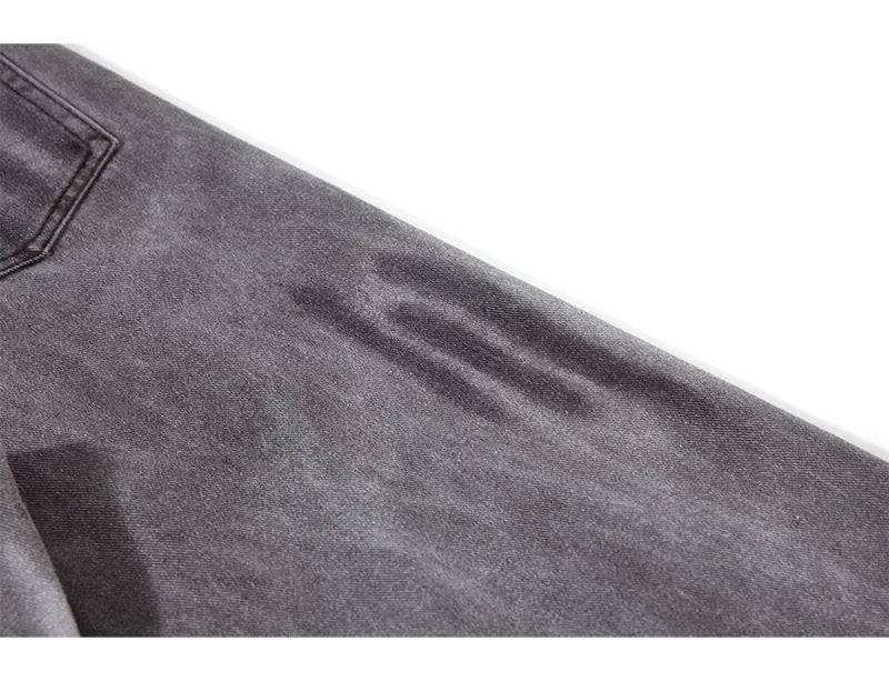 Men’s Smoke Washed Vintage Jeans – Distressed American Street Denim Pants B0066