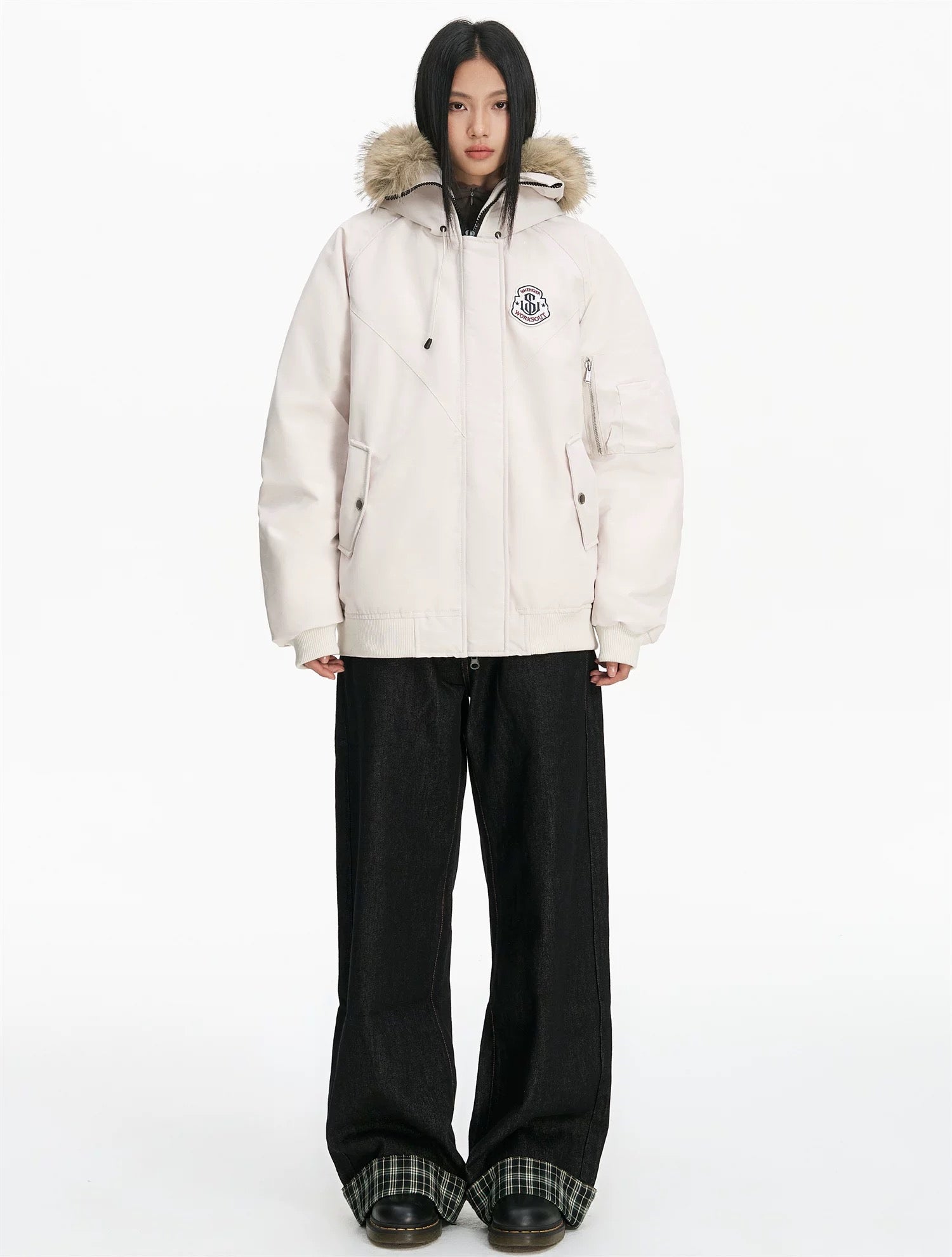 Detachable Fur Hooded Parka – Vintage American Winter Cotton Jacket T0030