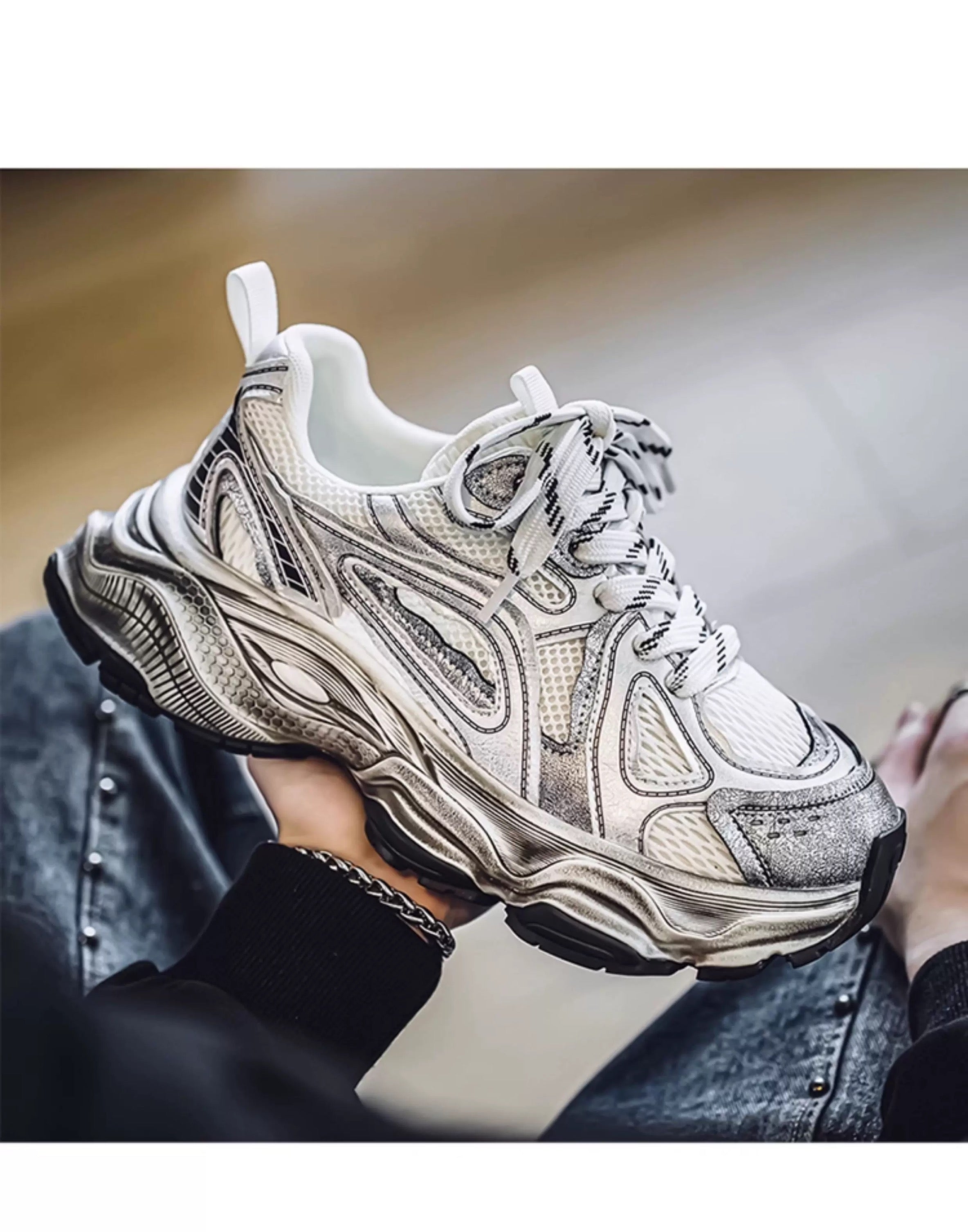 Zapatillas deportivas retro gruesas para hombre, zapatos casuales de moda para papá, zapatillas para correr de suela suave y modernas S0015