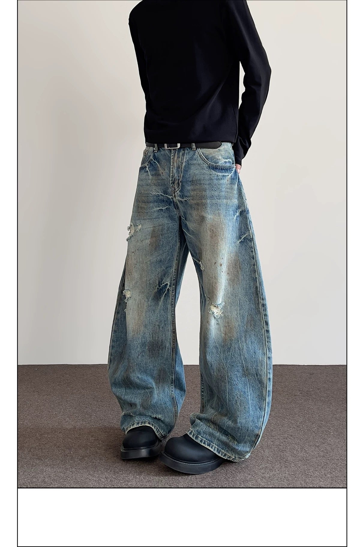 Men’s American Vintage Wide-Leg Denim Jeans B0021