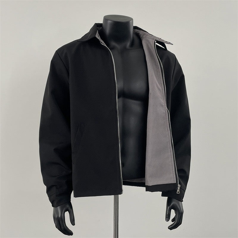 [FLAT ROOM] CLEANFIT PLAID COLLAR ZIP JACKET T0167