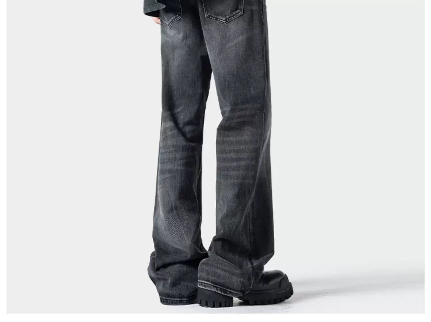 Men’s Lightning Flare Jeans – American Retro Street Denim Pants B0076