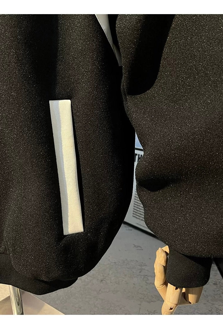 Chaqueta corta de lana – Prenda de abrigo vintage estilo urbano americano T0024